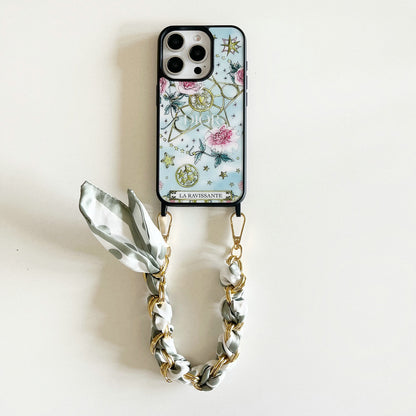 DD Floral Design Phone Case with Ribbon Chain