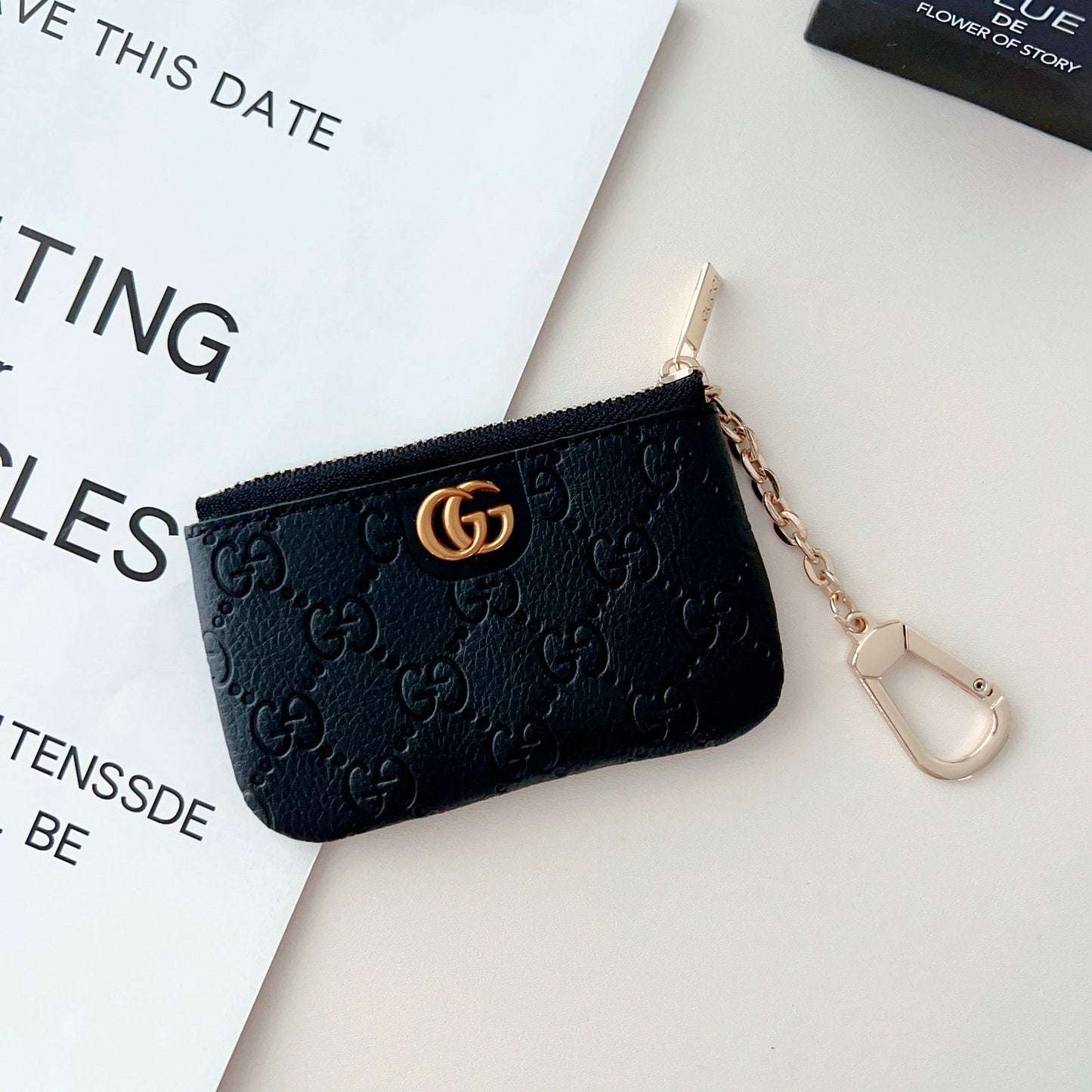 GG Embossed Logo Pendant Card Bag/coin Purse