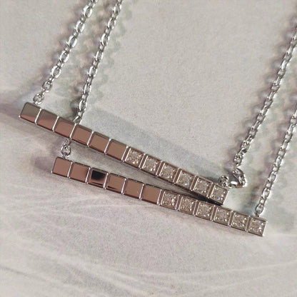 Rose Gold/White Gold Ice Cube Necklace