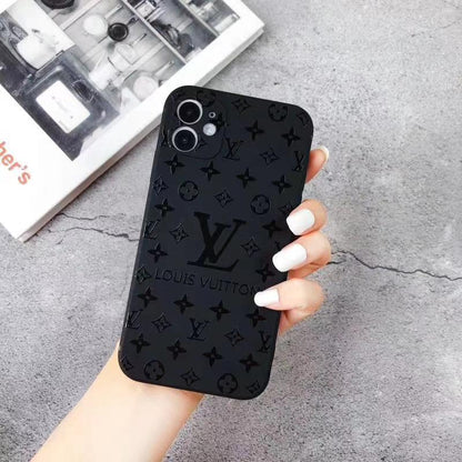 Pure Black Fancy Phone Case For iPhone