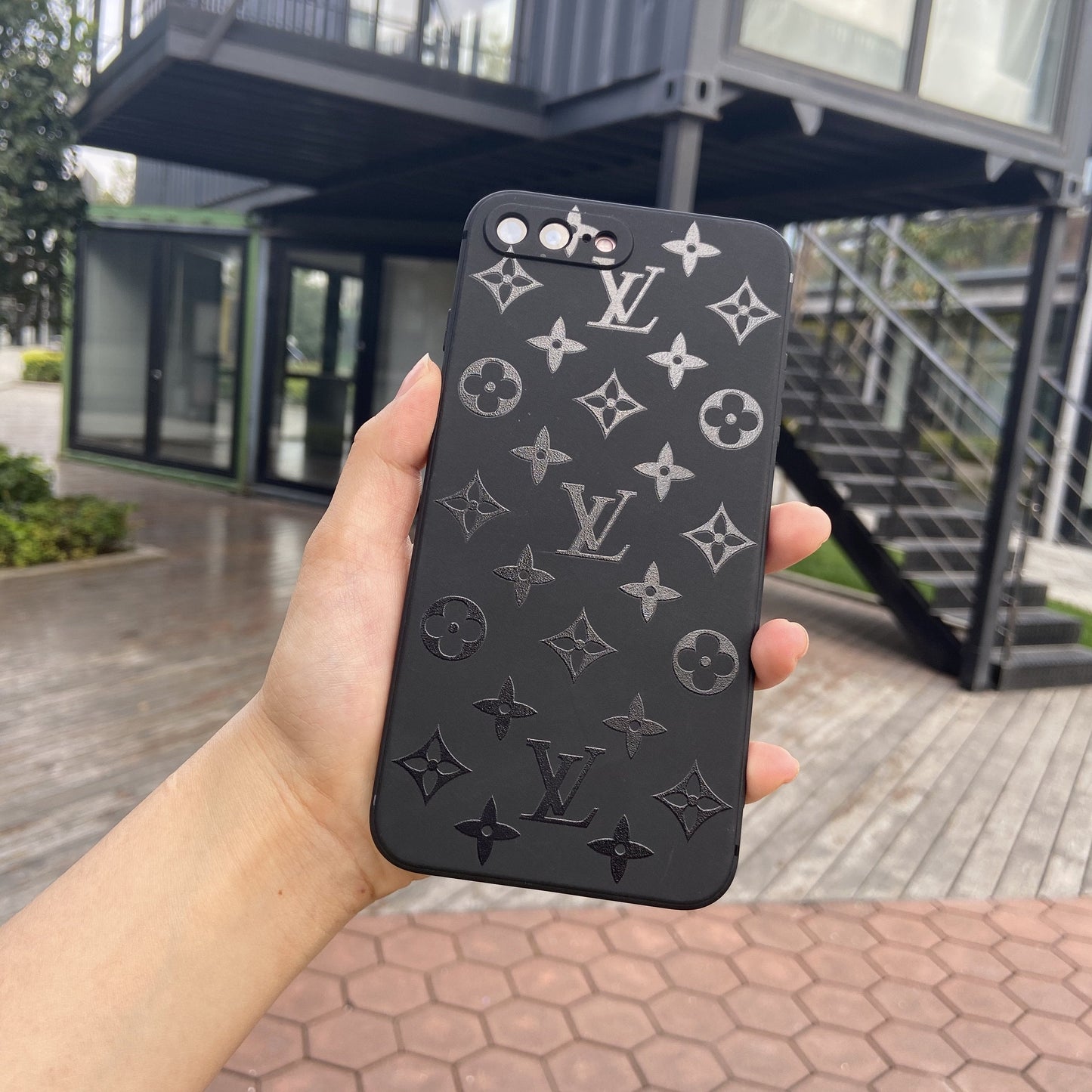 Pure Black Fancy Phone Case For iPhone 13