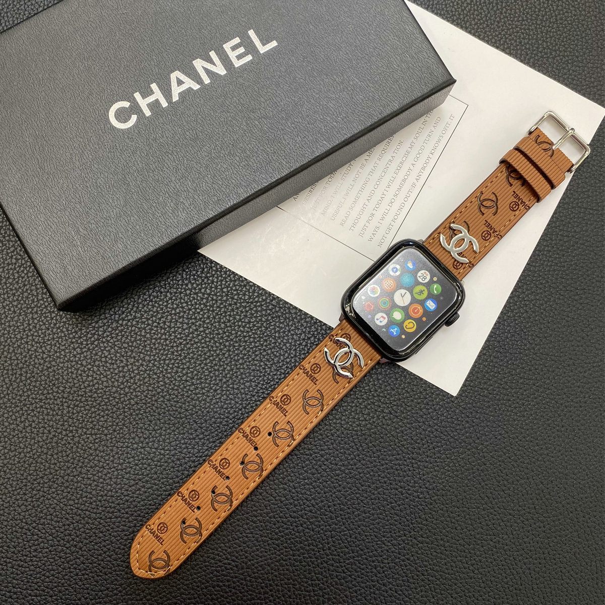 CC 2023 Autumn Patent Leather IWatch Strap