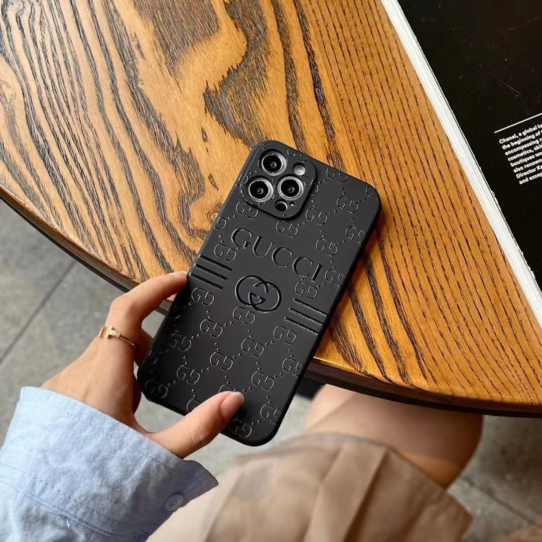 Pure Black Fancy Phone Case For iPhone 13