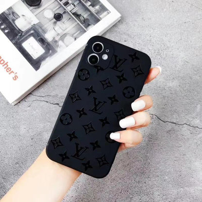 Pure Black Fancy Phone Case For iPhone 13