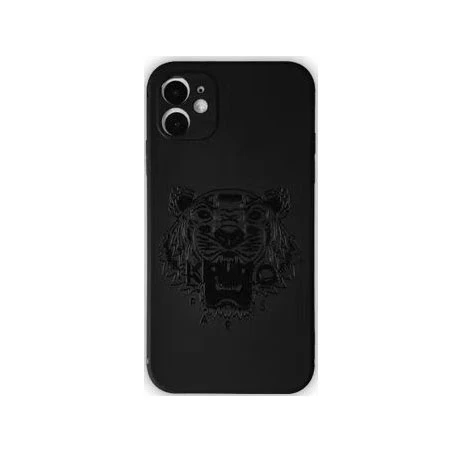 Pure Black Fancy Phone Case For iPhone 13