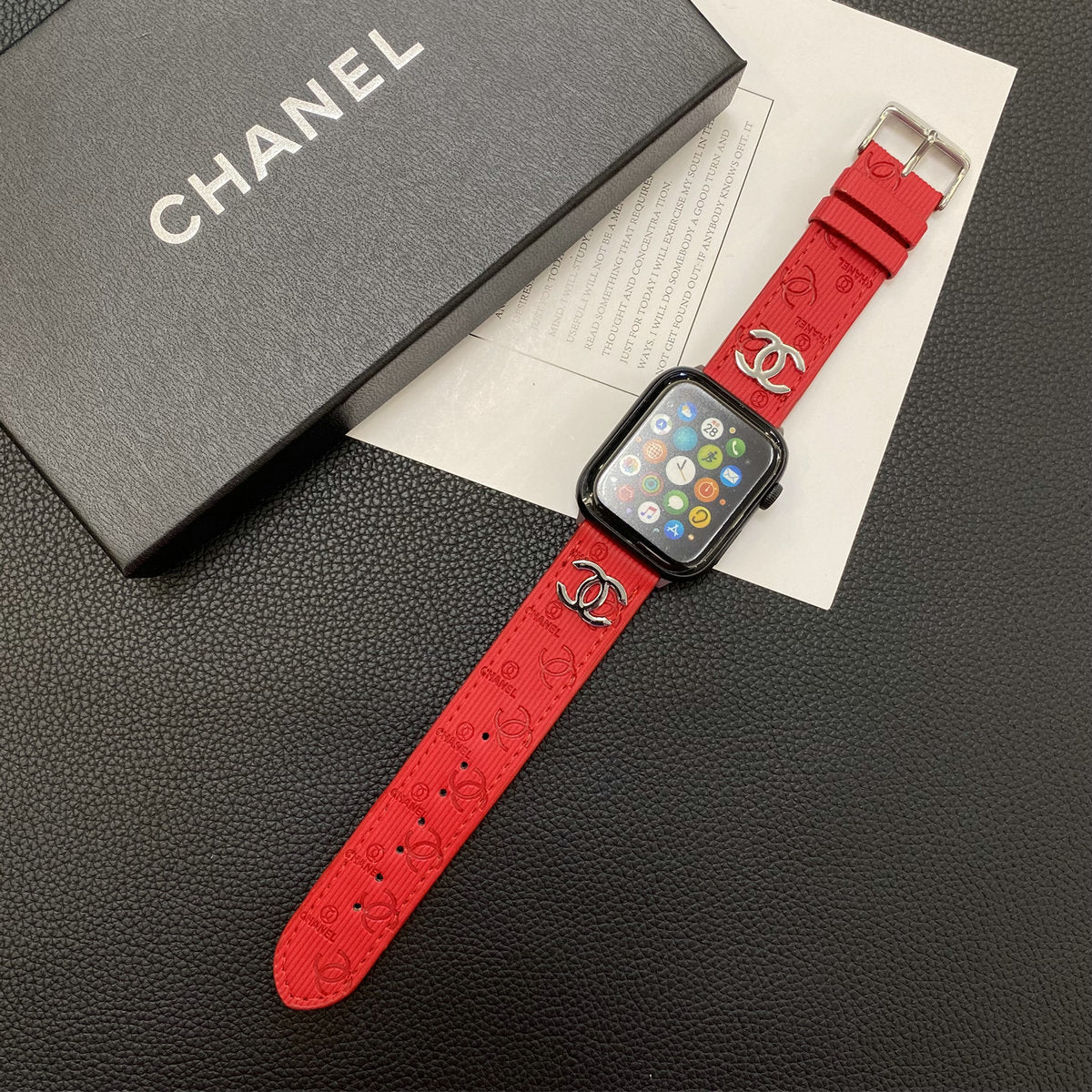 CC 2023 Autumn Patent Leather IWatch Strap