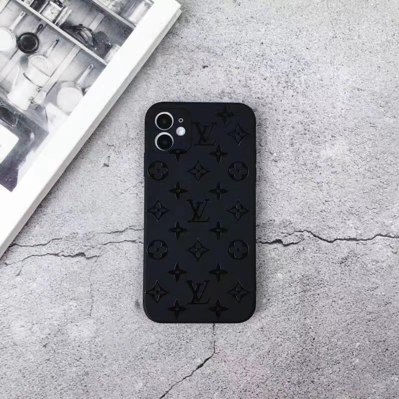 Pure Black Fancy Phone Case For iPhone