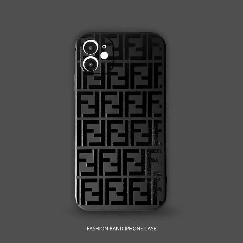 Pure Black Fancy Phone Case For iPhone