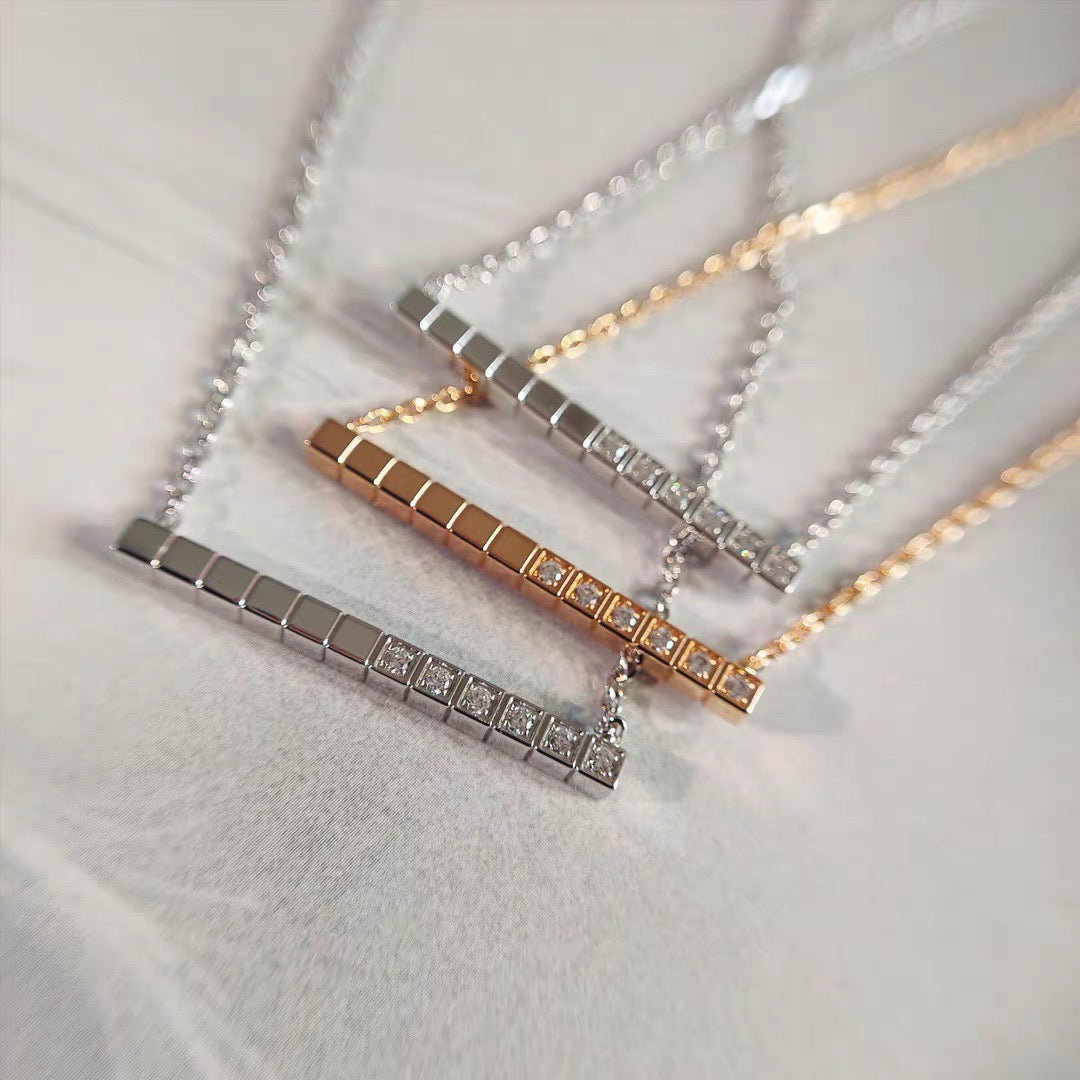 Rose Gold/White Gold Ice Cube Necklace