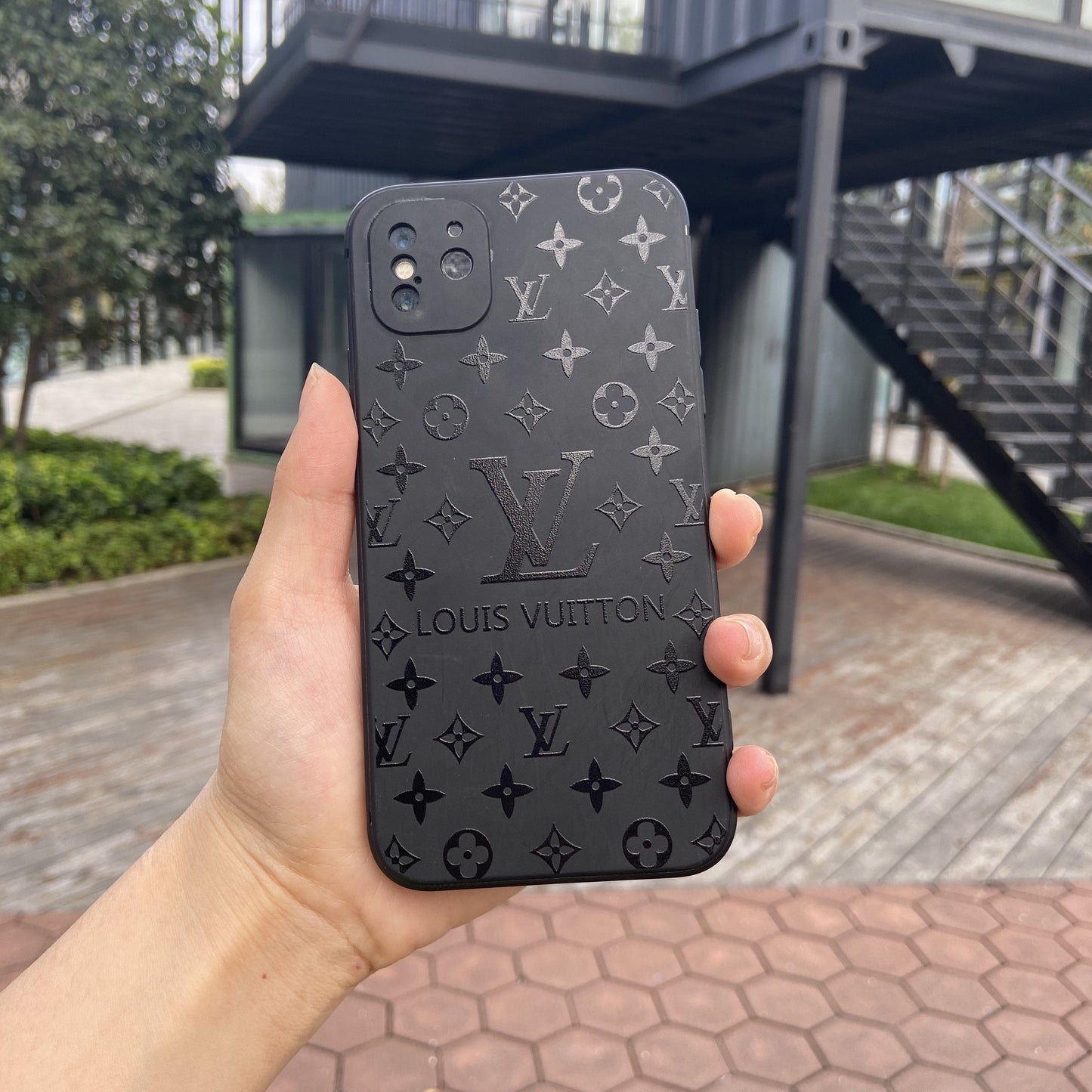 Pure Black Fancy Phone Case For iPhone 13