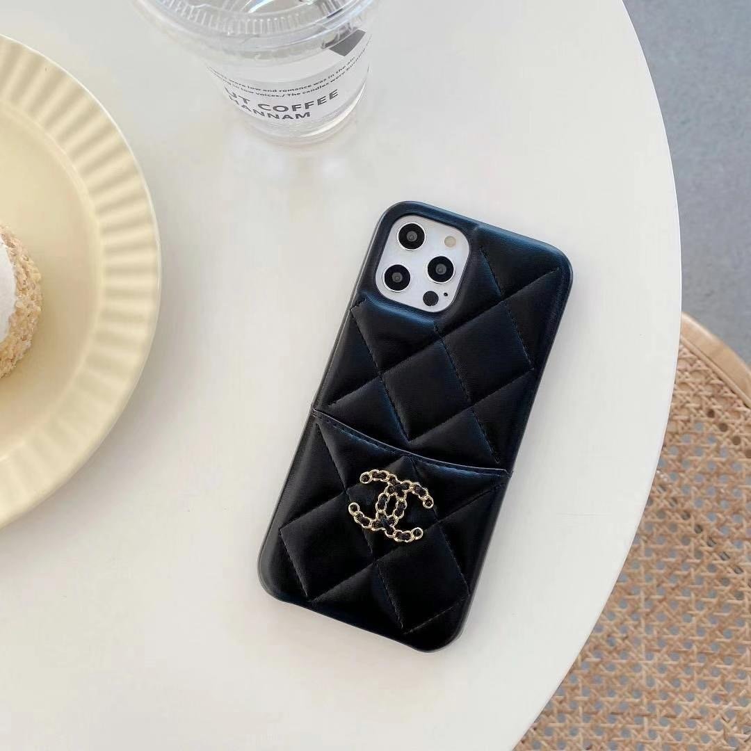 CC Fun Latticed With Metal Logo iPhone Case