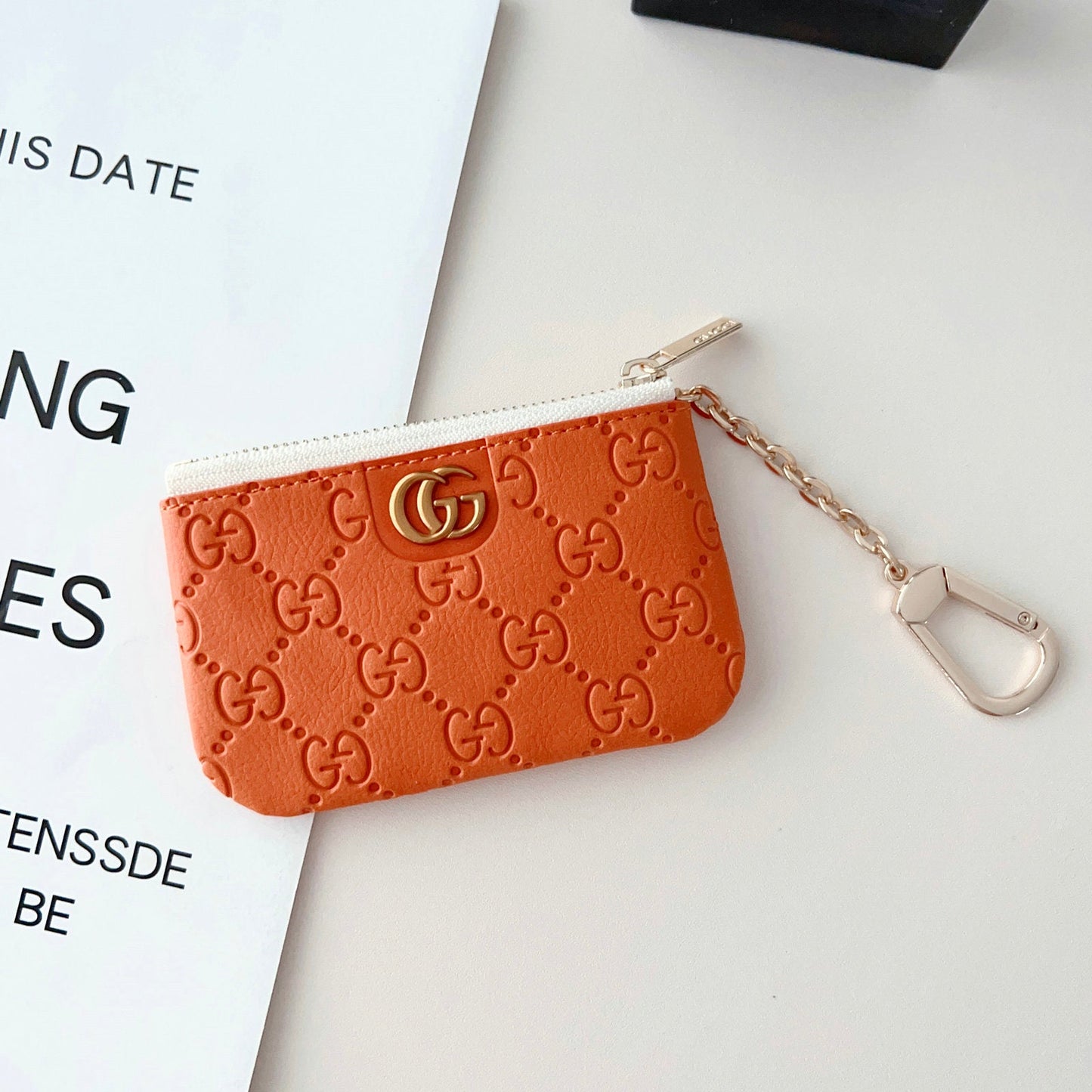 GG Embossed Logo Pendant Card Bag/coin Purse