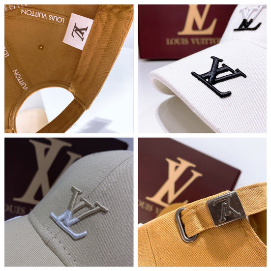 New LV Collection: 3D Embroidered Logo Couple Baseball Caps