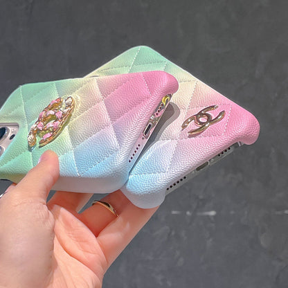 CC Macaron-colored Diamond Phone Case