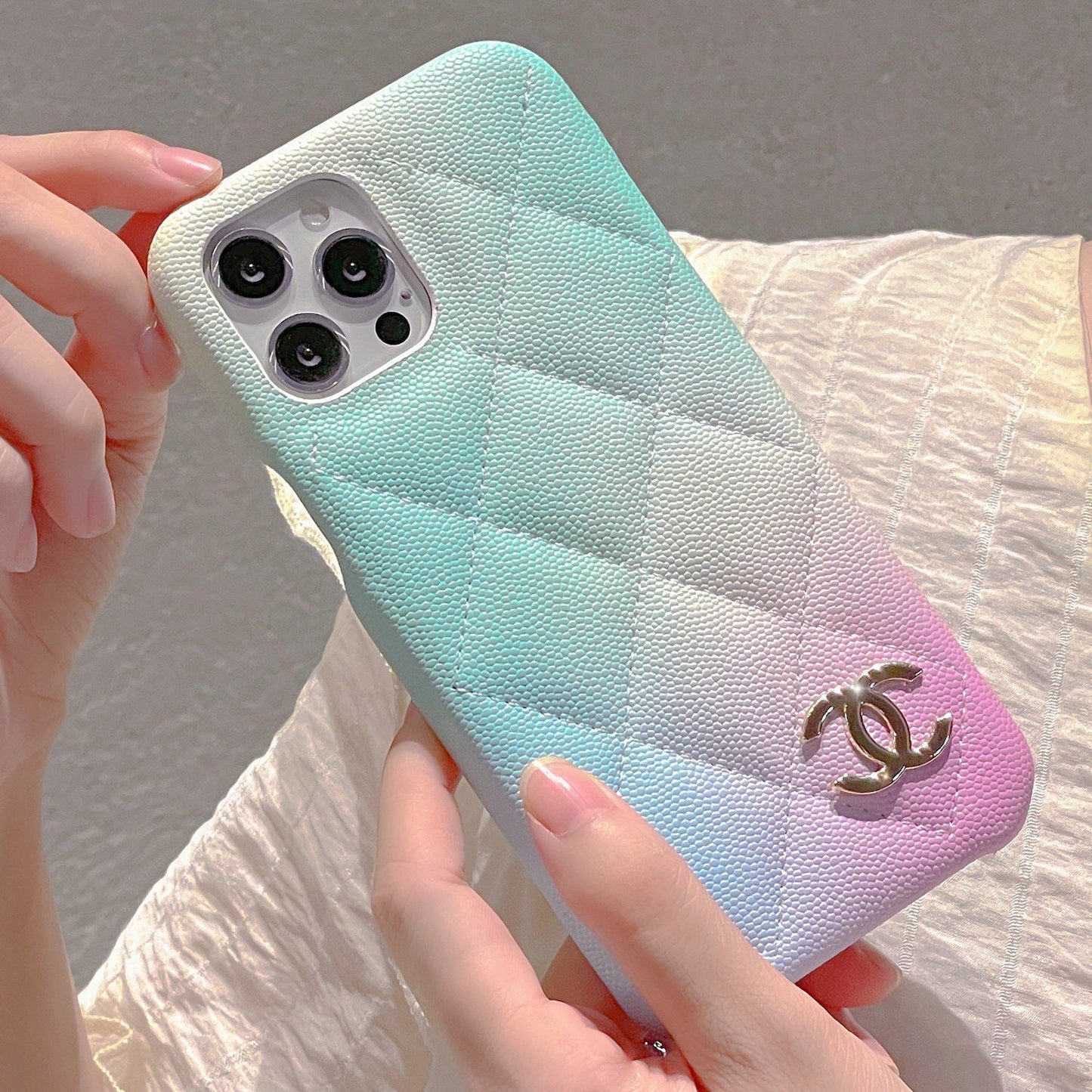 CC Macaron-colored Diamond Phone Case