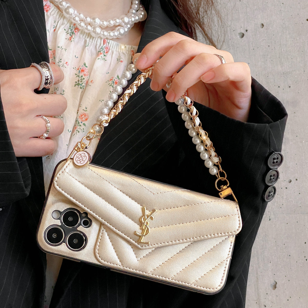 YS1 Handbag Pearl Chain Case