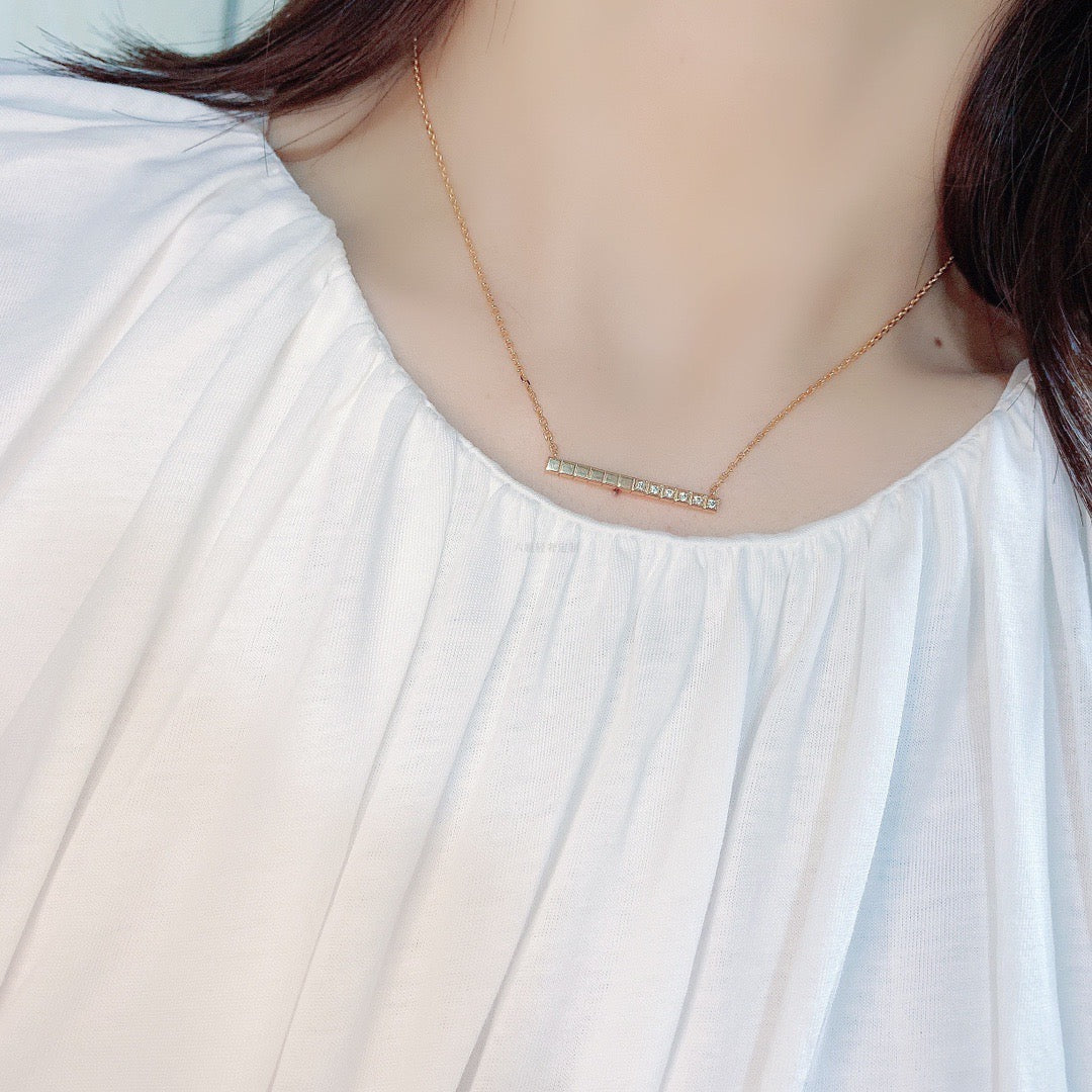 Rose Gold/White Gold Ice Cube Necklace