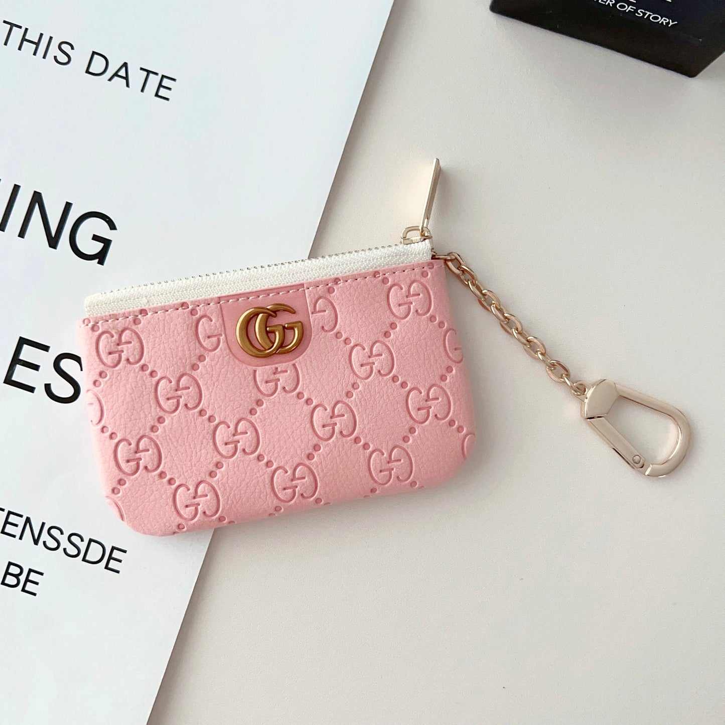 GG Embossed Logo Pendant Card Bag/coin Purse