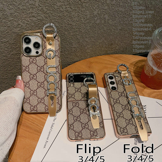 GG Diamond Letters Strap Case