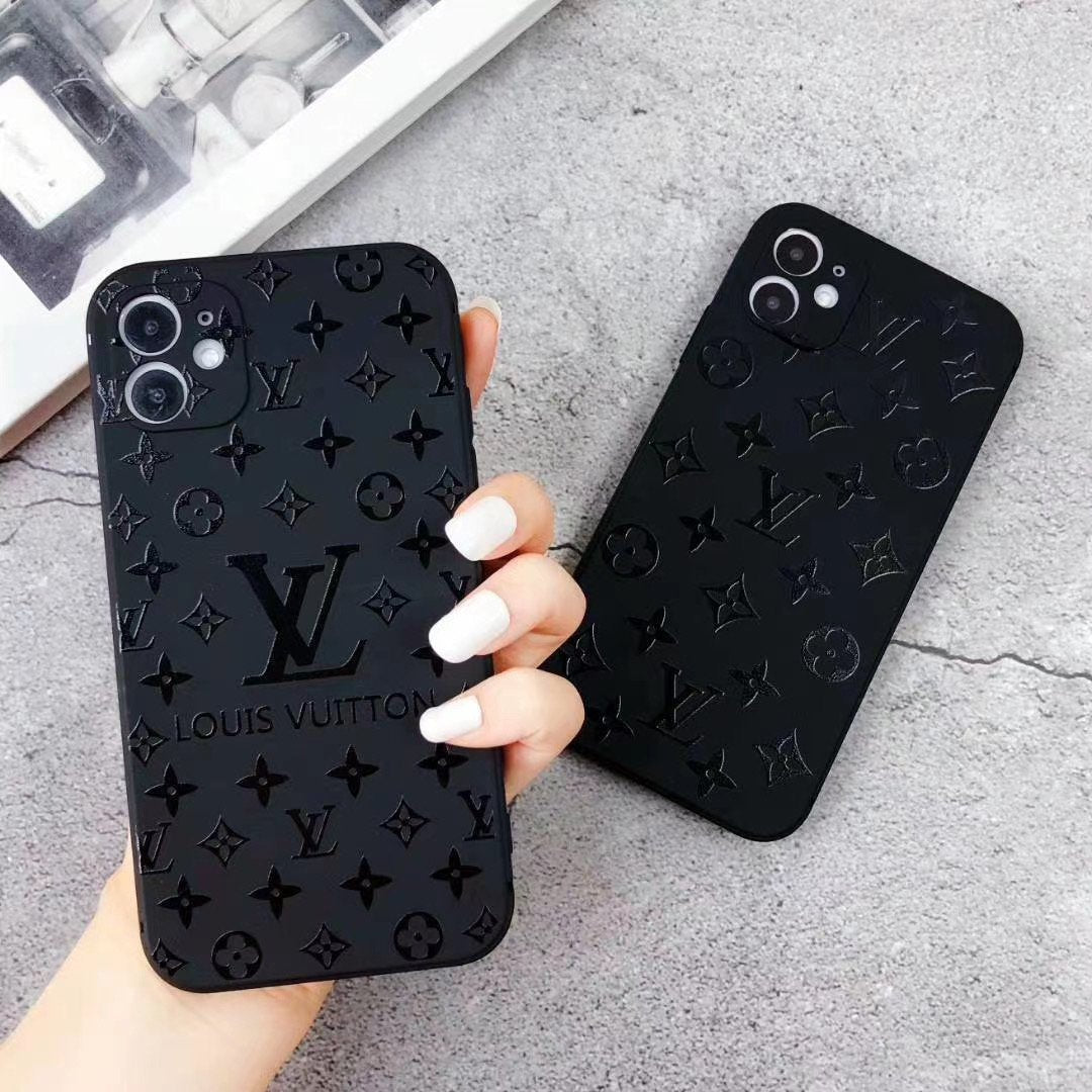 Pure Black Fancy Phone Case For iPhone