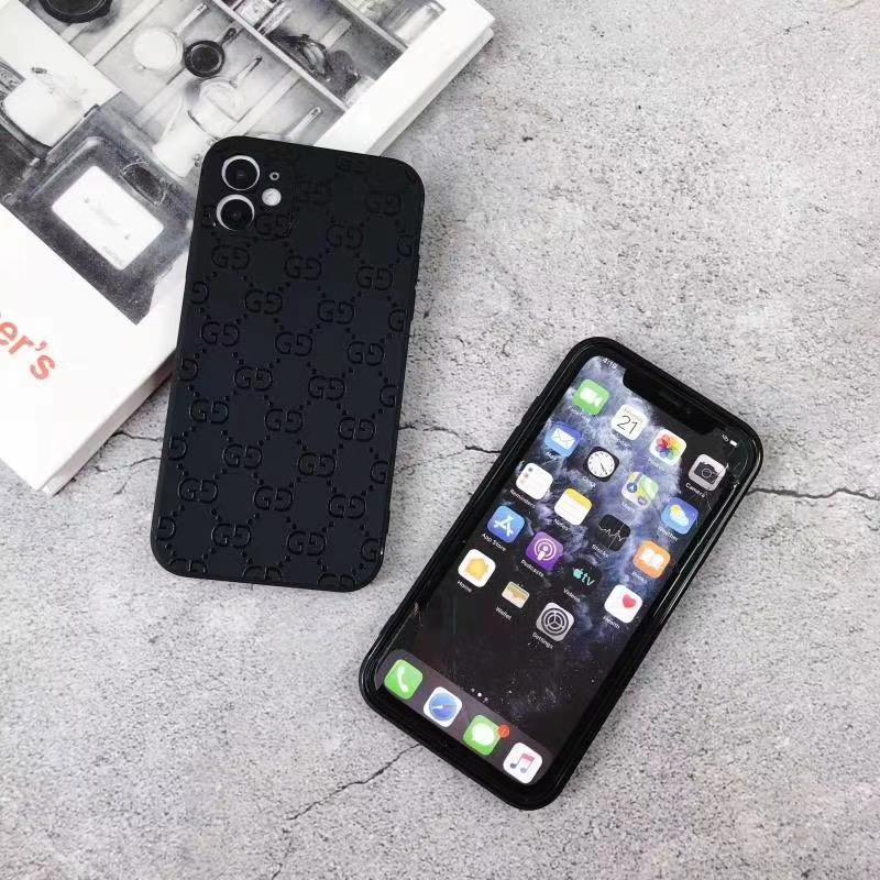 Pure Black Fancy Phone Case For iPhone