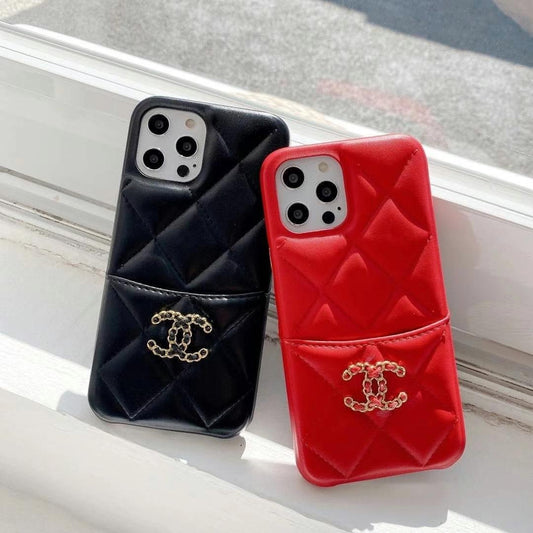 CC Fun Latticed With Metal Logo iPhone Case