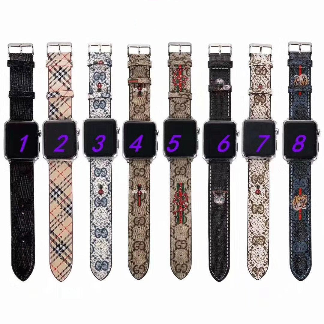 Fancy GG Floral Printed Watchband For iWatch