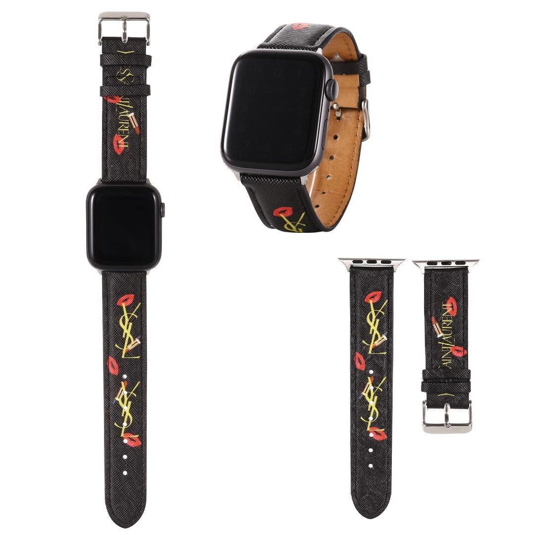 Fancy Letter Design Printed Watchband For iWatch