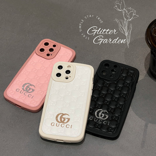 GG Spring Latest Logo Embossed with Glitter Phone Case