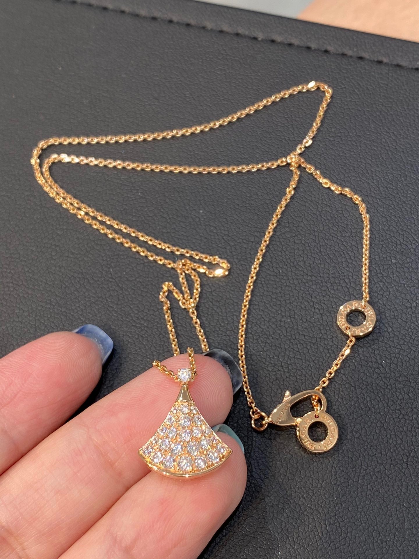 Lavish Full Diamond Dress Necklace in 18K Gold from BV