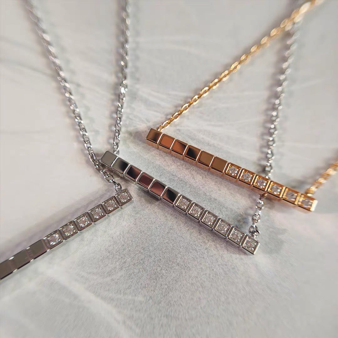 Rose Gold/White Gold Ice Cube Necklace