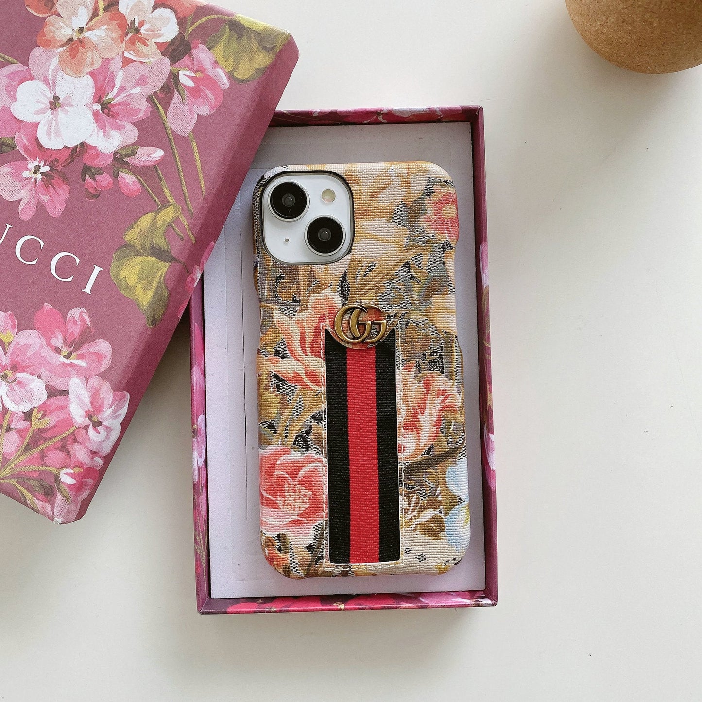 Flower GG Metal Logo Phone Case