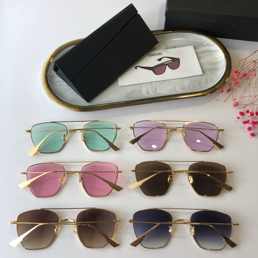 DiorCamp Sunglasses with Oversized Aviator Shape and Blue Color Block Lenses