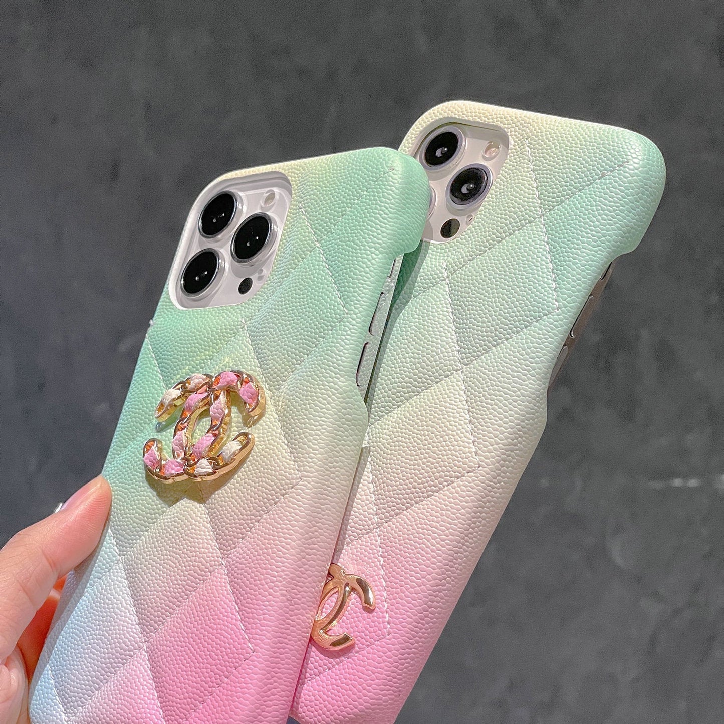 CC Macaron-colored Diamond Phone Case