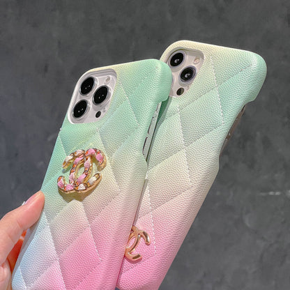 CC Macaron-colored Diamond Phone Case