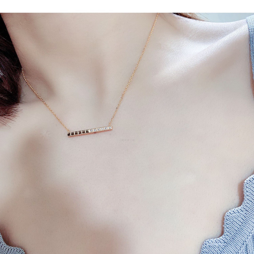 Rose Gold/White Gold Ice Cube Necklace