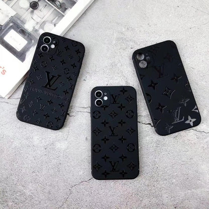 Pure Black Fancy Phone Case For iPhone