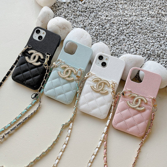 CC Spring Latest Lychee Pattern Diagonal Phone Case