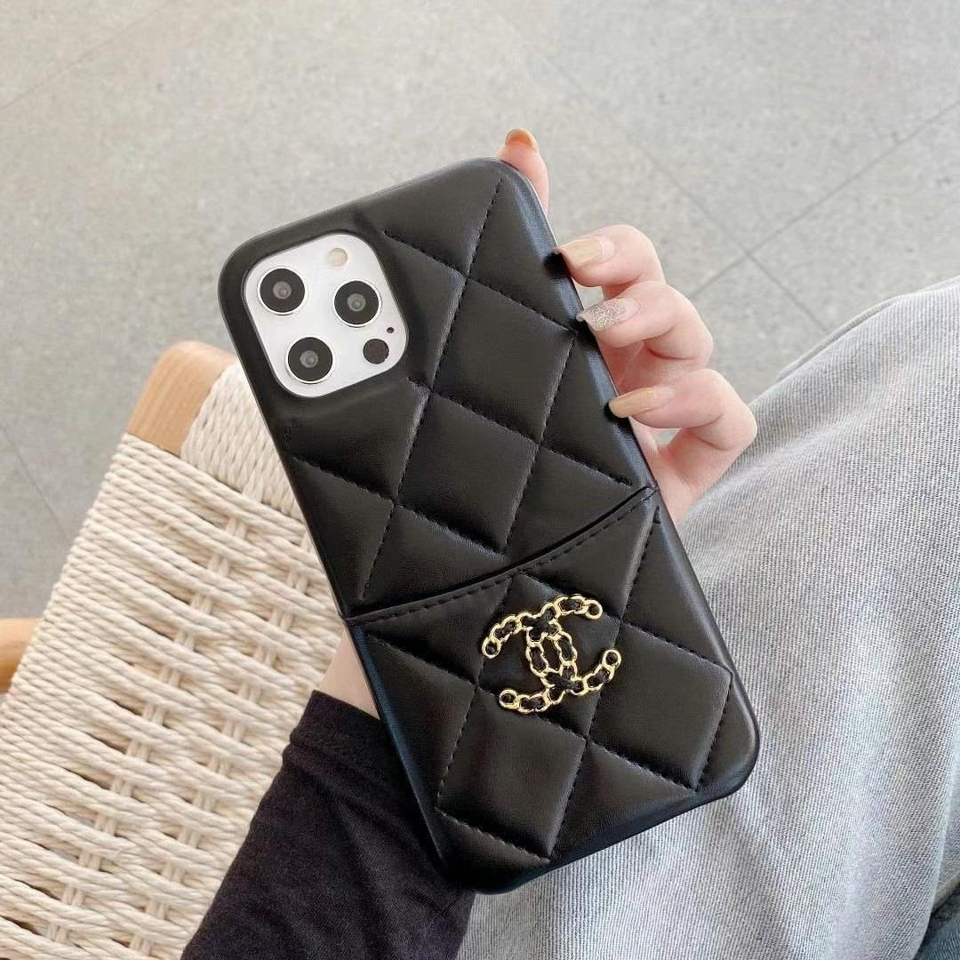 CC Fun Latticed With Metal Logo iPhone Case